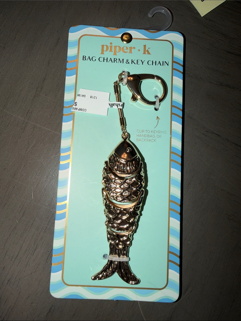 Gold Fish Bag Charm